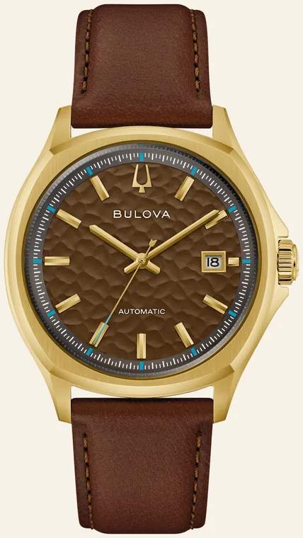 Relógio Bulova Tony Bennett 97B244, mostrador marrom martelado