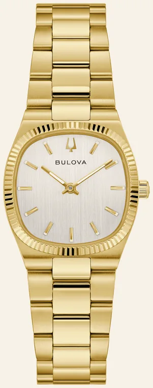 Relógio Bulova Super Seville 97L189, mostrador prateado escovado