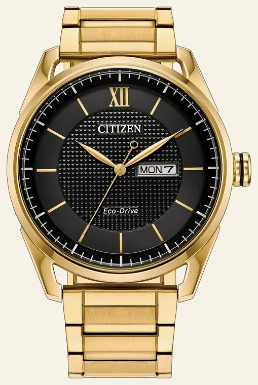 Relógio Citizen Classic Eco AW0089-52EN, mostrador preto