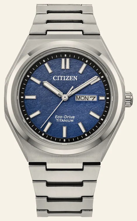 Relógio Citizen Zenshin AW0130-85LN, mostrador azul