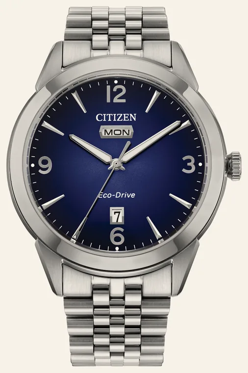Relógio Citizen Rolan AW0150-53LN, mostrador azul
