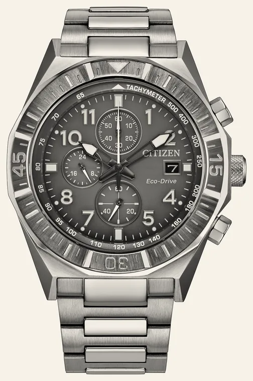 Relógio Citizen Nighthawk CA0890-54HN, mostrador cinza