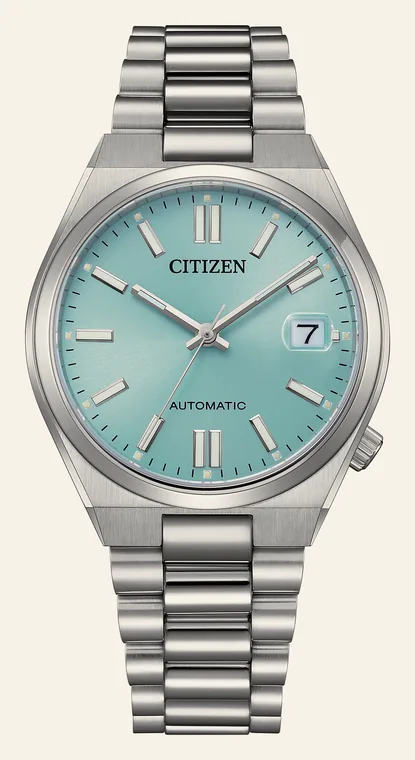 Relógio Citizen Tsuyosa NJ0200-50LN, mostrador azul-gelo