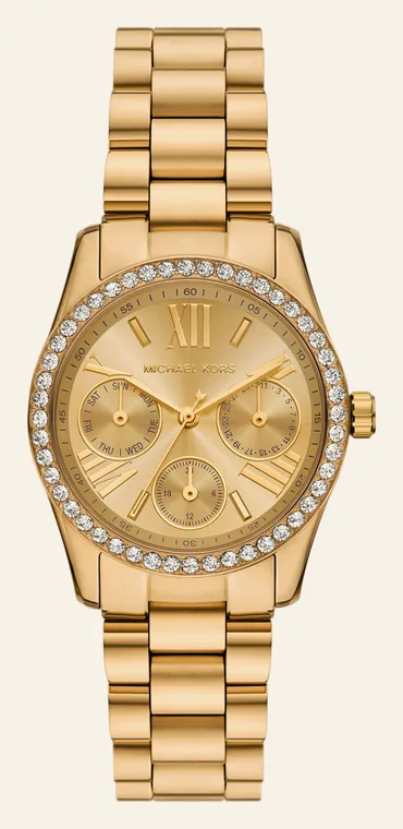Relógio Michael Kors Lexington MK4982/1DN, mostrador dourado, com algarismos romanos