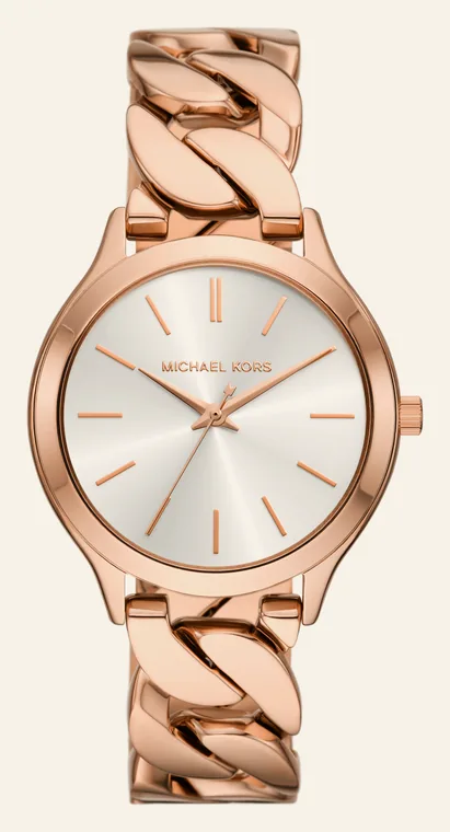 Relógio Michael Kors Slim Runway MK7473/1JN, mostrador prateado