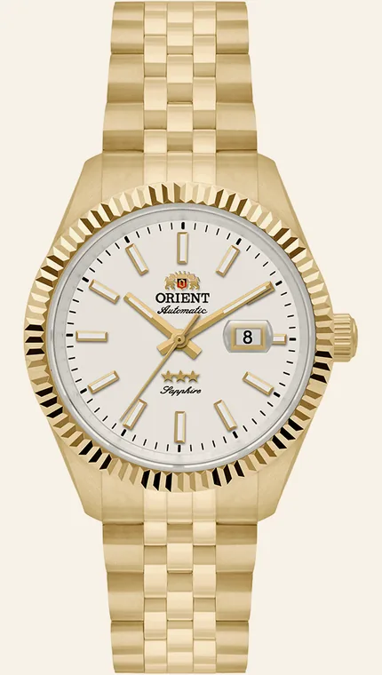 Relógio Orient Elegance NH5GG002 S1KX, mostrador branco