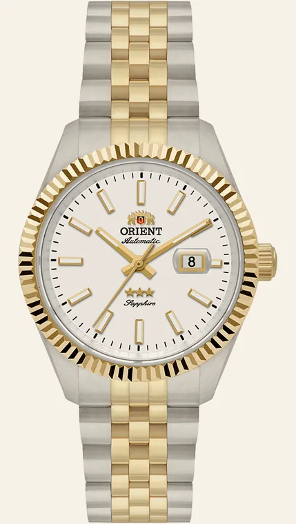 Relógio Orient Elegance NH5TT002 S1SK, mostrador branco