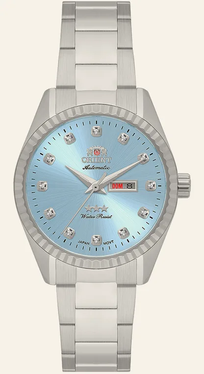 Relógio Orient Orient Automático NH6SS007 A1SX, mostrador azul claro