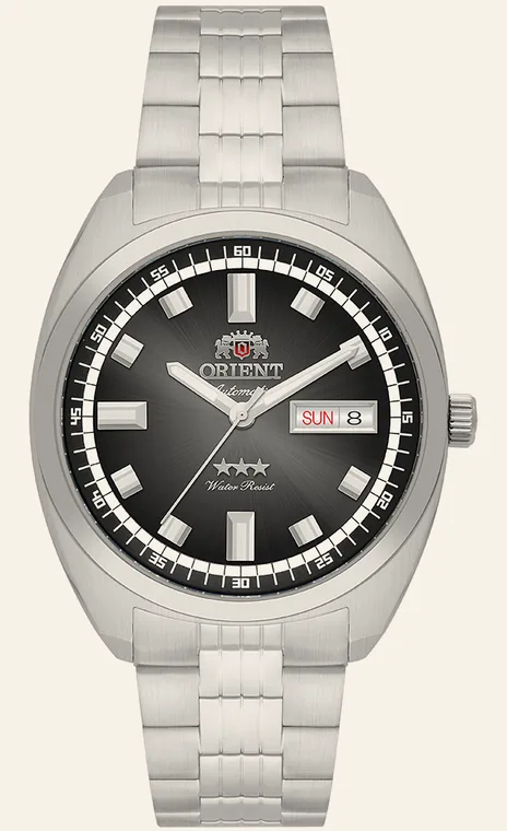 Relógio Orient Automatic Heritage YN6SS004 P1SX, mostrador preto