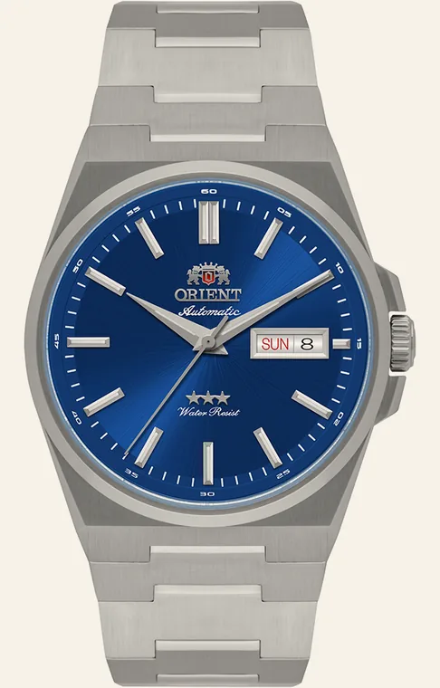 Relógio Orient Elegance YN6SS020 D1SX, mostrador azul